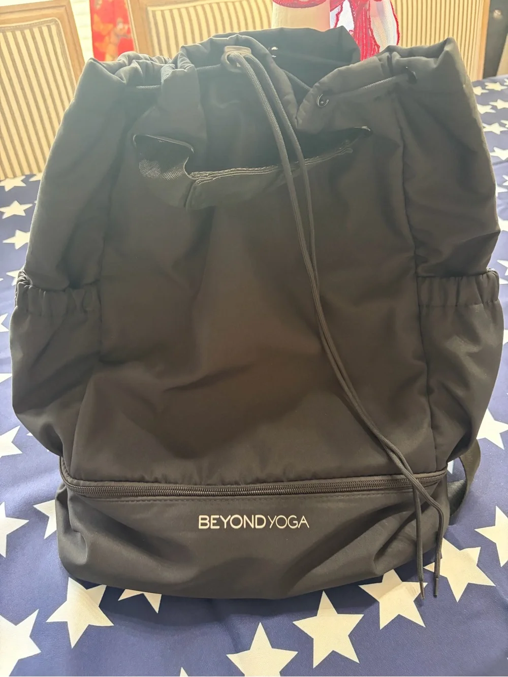 Beyond Yoga Black Gym Logo Zip Pouch